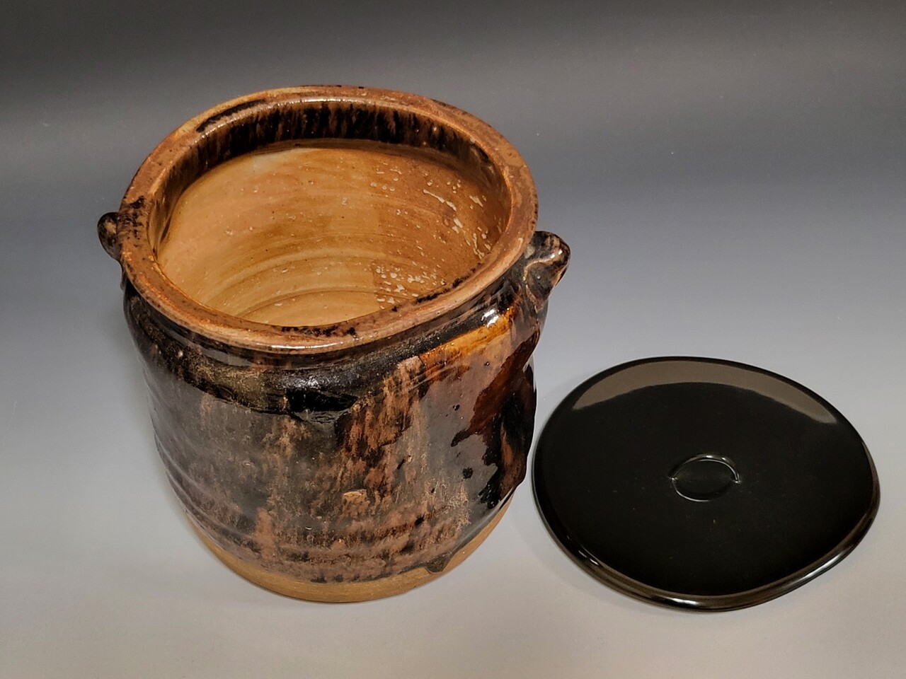 ☆茶道具☆江戸期 古渡ナマコ水指 流れ釉 木箱付★時代物★ ☆茶道具☆江戸期 古渡ナマコ水指 流れ釉 木箱付☆時代物