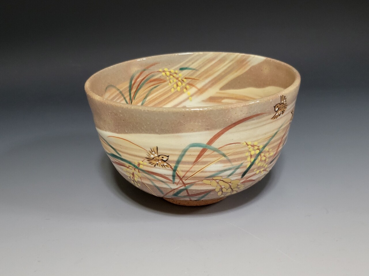 茶入れ　司峰作　稲穂雀蒔絵   茶道具 茶入れ司峰作稲穂雀蒔絵 茶道具