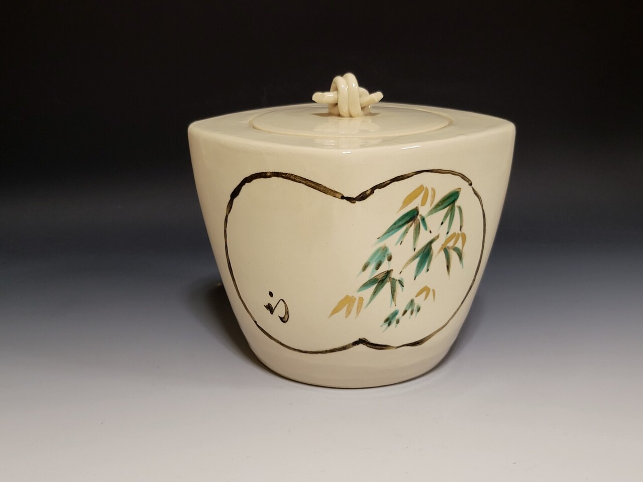 茶道具 水指 松竹梅紋 桃山窯 NO310 松竹梅水指 : 茶道具商 山美