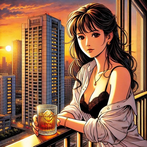 A_young_and_beautiful_Japanese_woman_standing_by_a