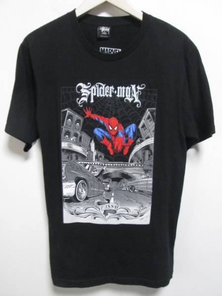 STUSSY×MARVEL ステューシー スパイダーマンTシャツ 黒 S : 福岡 STUSSY×MARVEL ステューシー スパイダーマンTシャツ 黒 S : 福岡