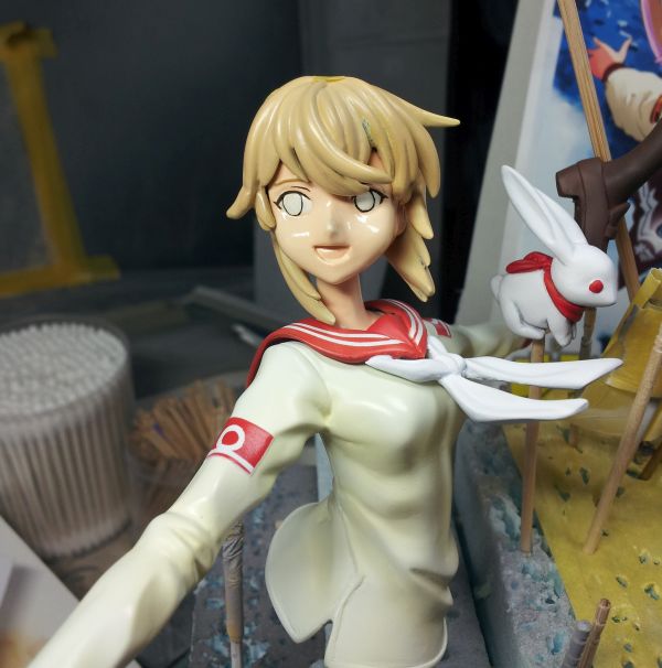 紫電改のマキ 羽衣マキ ３ 髪の毛と顔の塗装 腹ペコ山男の模型blog