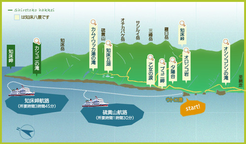 知床半島航路マップ