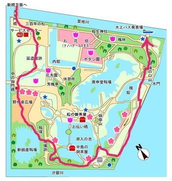 浜離宮庭園ルートマップ