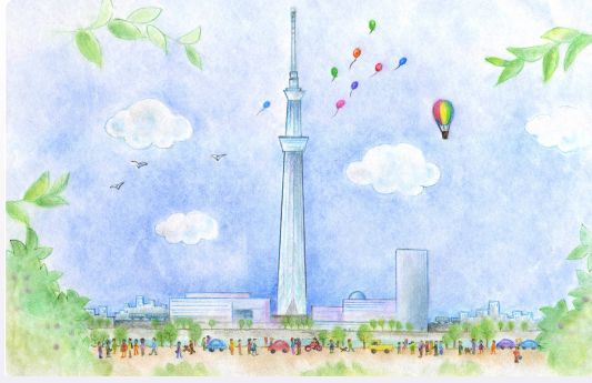 東京スカイツリーが見える街ー3 ソラマチ 花咲かすおじさん 東京スカイツリーが見える街ー3 ソラマチ 花咲かすおじさん
