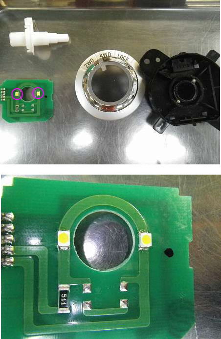 デリカD5 エアコンパネルのLED打ち換え（LED交換）手術 - ゴッド