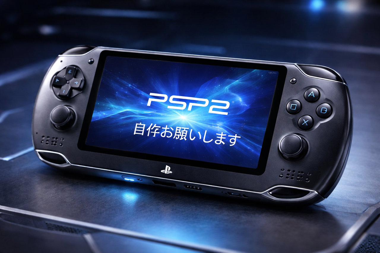 PSP2 in futuristic blue glow