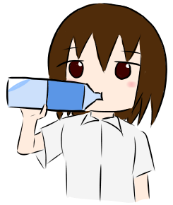 ペットボトル飲料を飲む人のイラスト 骸骨のフリーイラスト倉庫