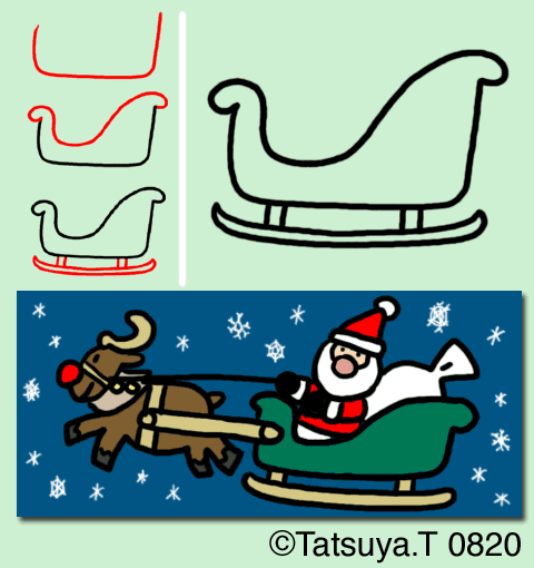 そりに乗ったサンタクロース 斉藤コミュ絵