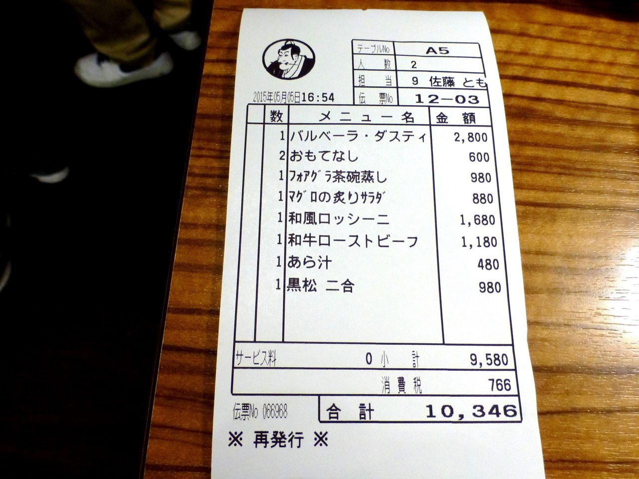思う存分飲み食いして、お会計は1人5,173円!