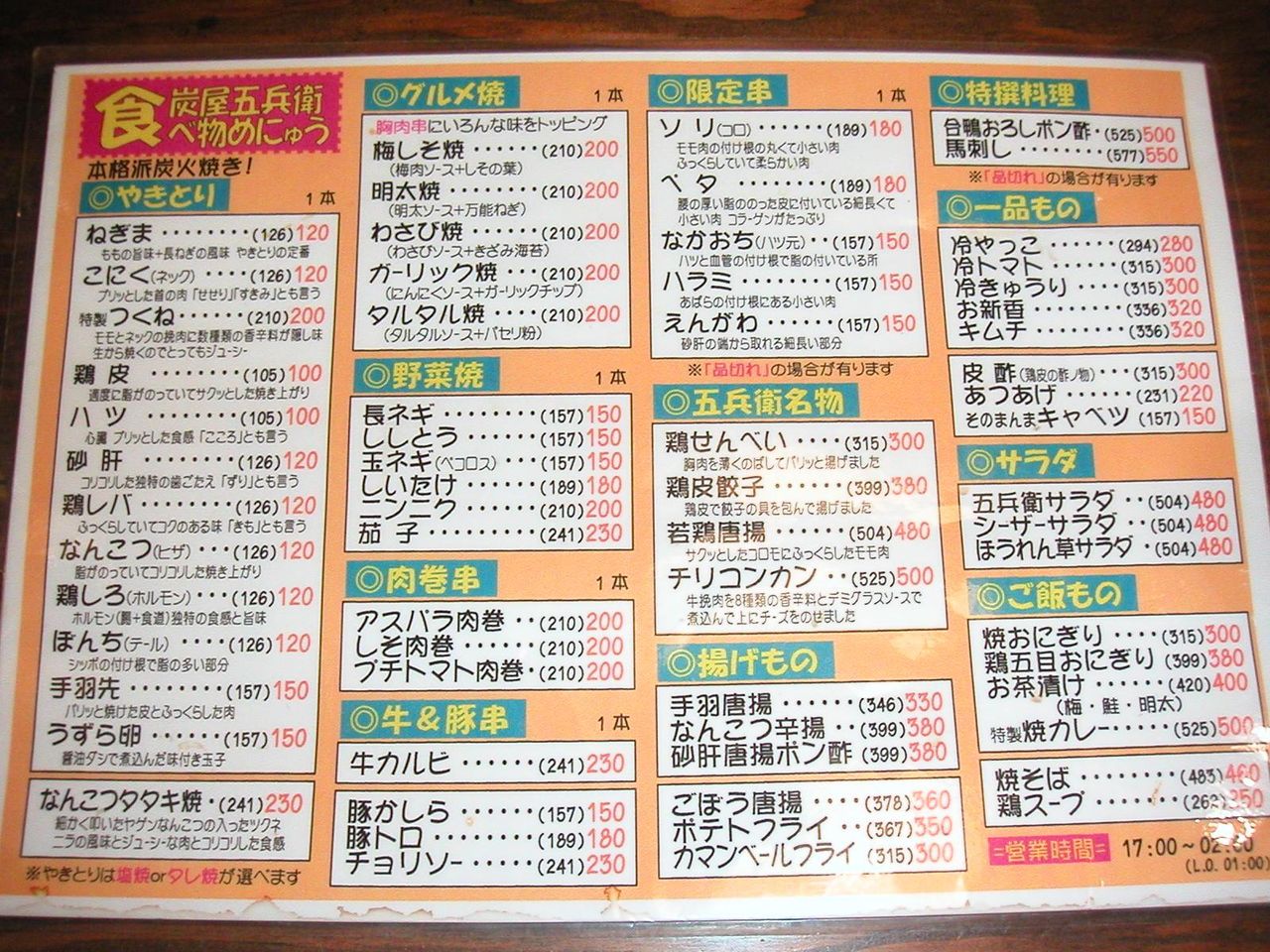 つまみメニュー