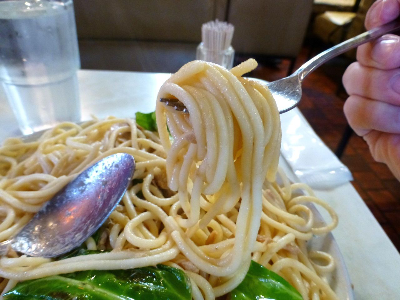 パスタは、ソフト麺のような柔らかいタイプ!