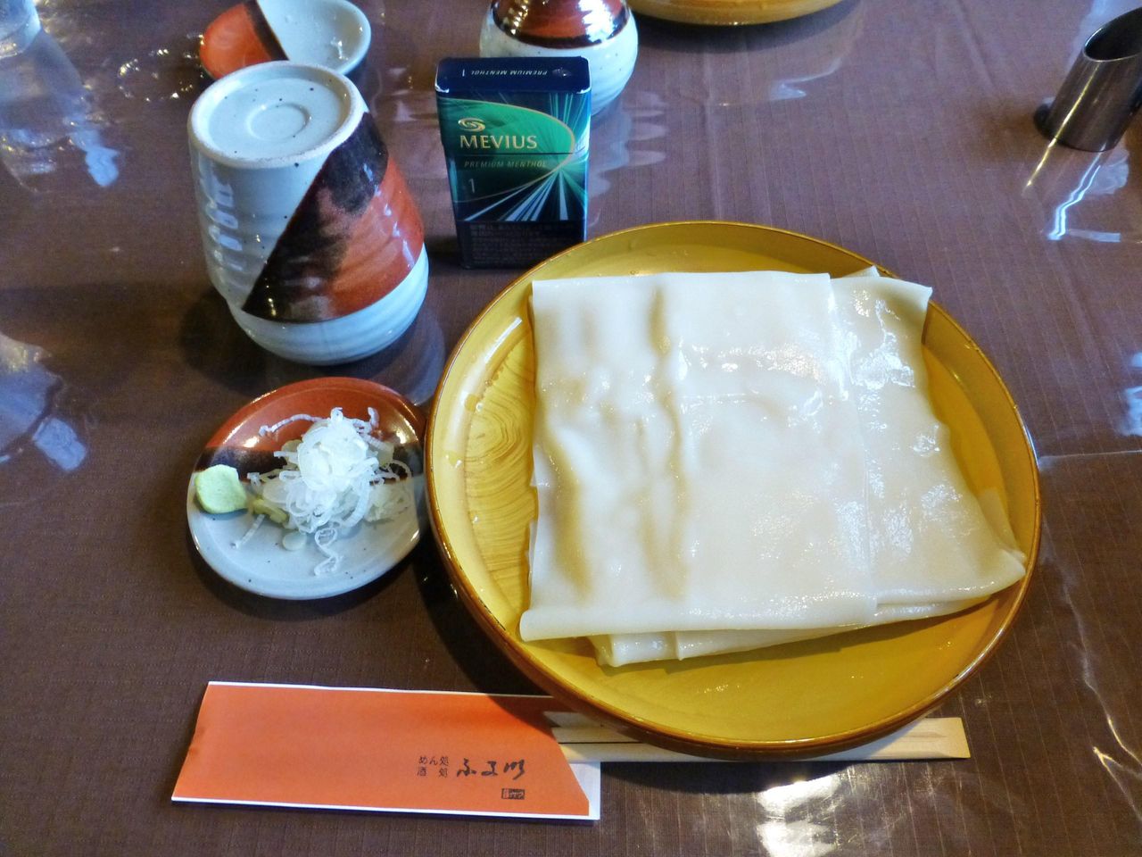 ふる川の名物、もりひもかわ630円