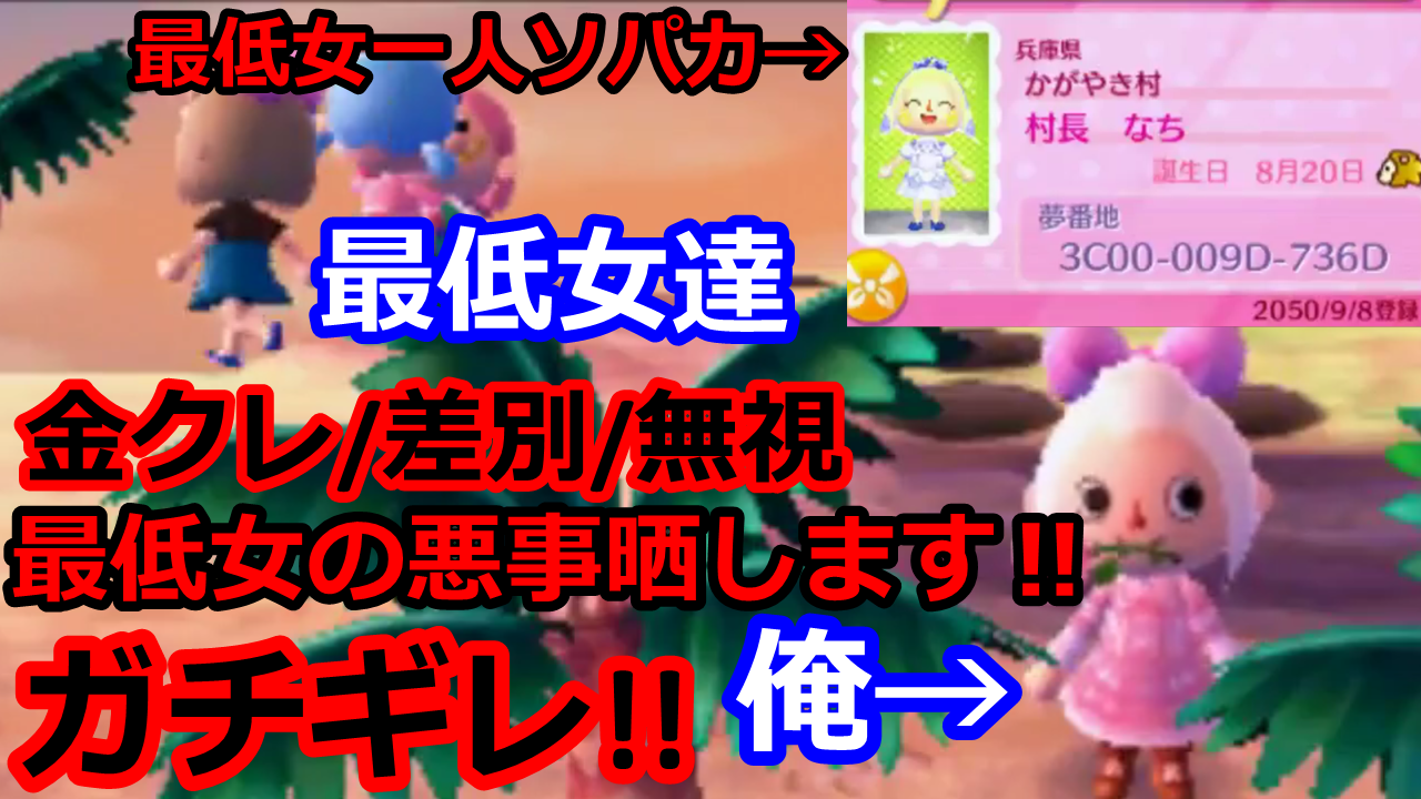 とび森 女共の悪事晒し なち氏と取り巻き2匹 学生共の墓場youtube 芸能 Youtuberブログ