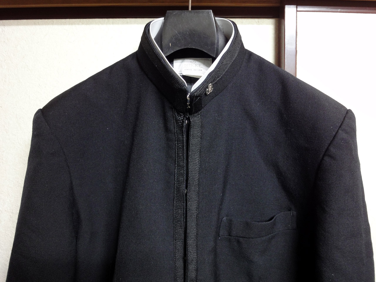 大阪府 泉州高等学校 旧制服 黒色生地 蛇腹学生服 海軍タイプ 前ホック式 学生服学ラン制服が好き