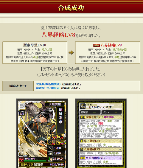 家康入れ替え結果２