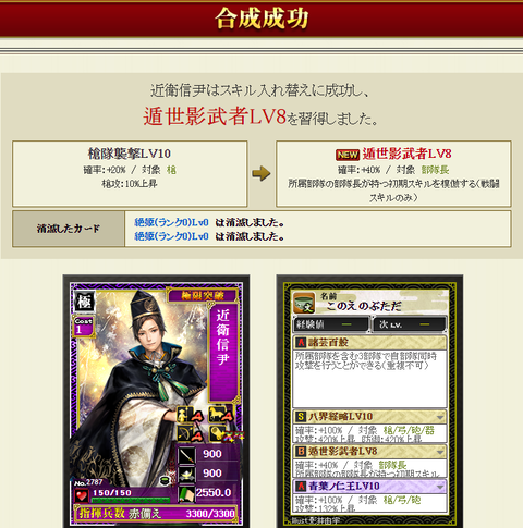 近衛付け替えマネ結果