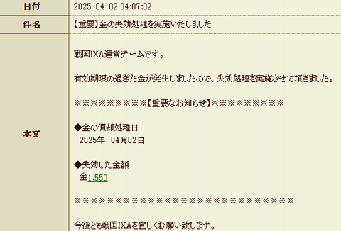 無双金失効