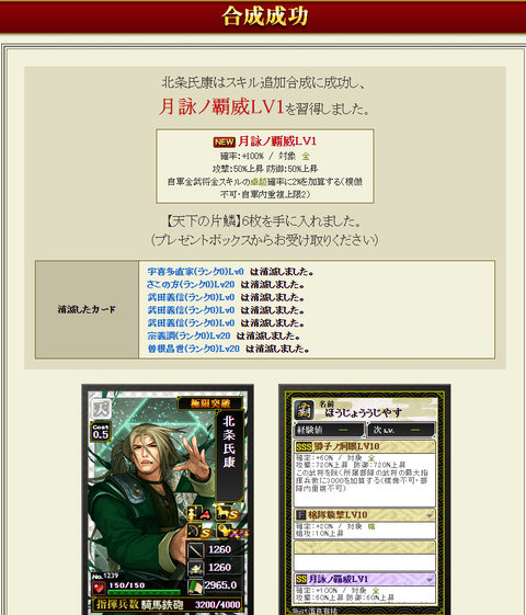 北条極限結果