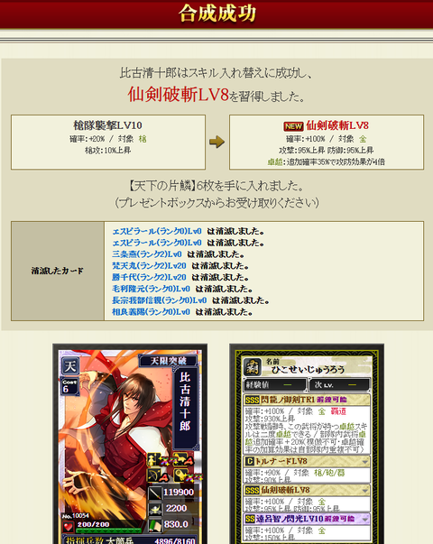 比古2枠目成功
