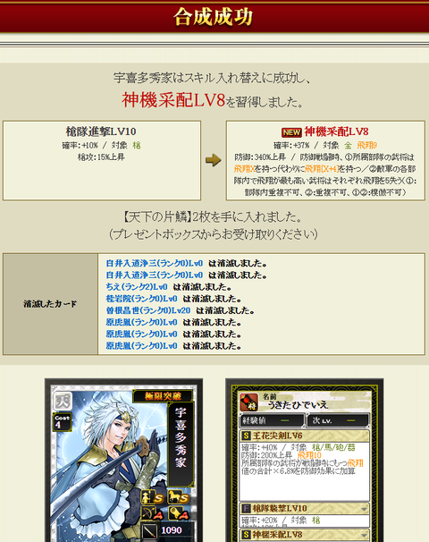 宇喜多2枠目結果