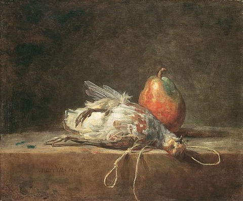 ヤマウズラと梨の静物 シャルダン