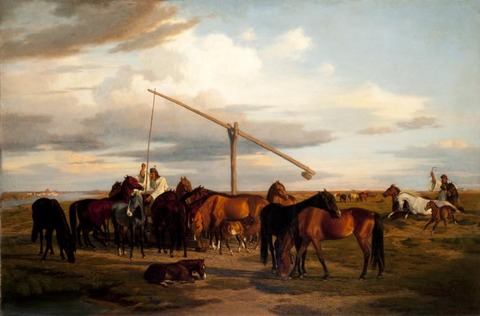 1860s Lotz_Watering_the_Horses_on_the_Puszta_1860s