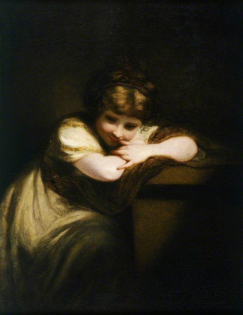 Joshua Reynolds   Pedestalに寄り掛かる少女