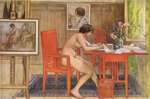 1906Model_writing_postcards