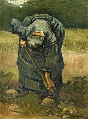 ゴッホ作 掘る農婦