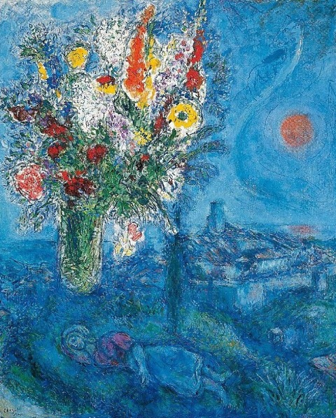 花と眠る女 シャガール (2)