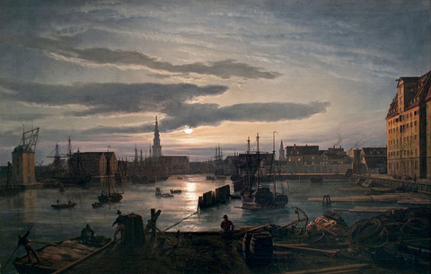 1846 Copenhagen_Harbour_by_Moonlight