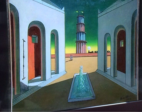 ジョルジョ・デ・キリコ、【大勝負（イタリア広場）】、希少画集画