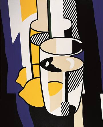 リキテンシュタイン 鏡の前の檸檬とグラス