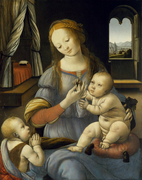 Maria mit dem Kind und Johannes　Lorenzo,di Credi