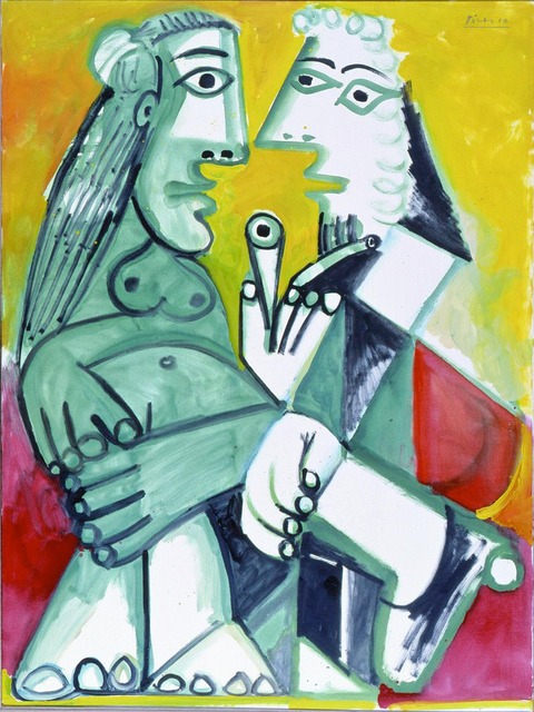 Picasso  女とパイプの男