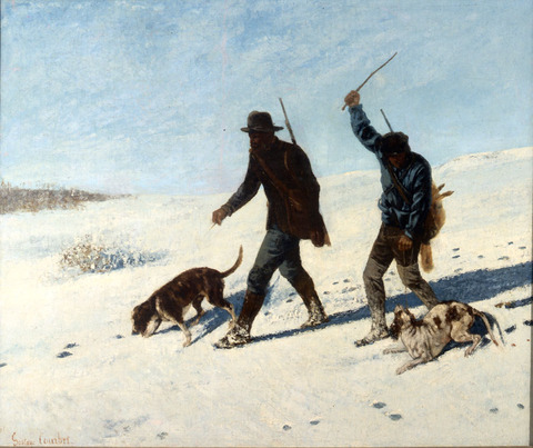 Courbet_雪の密猟者