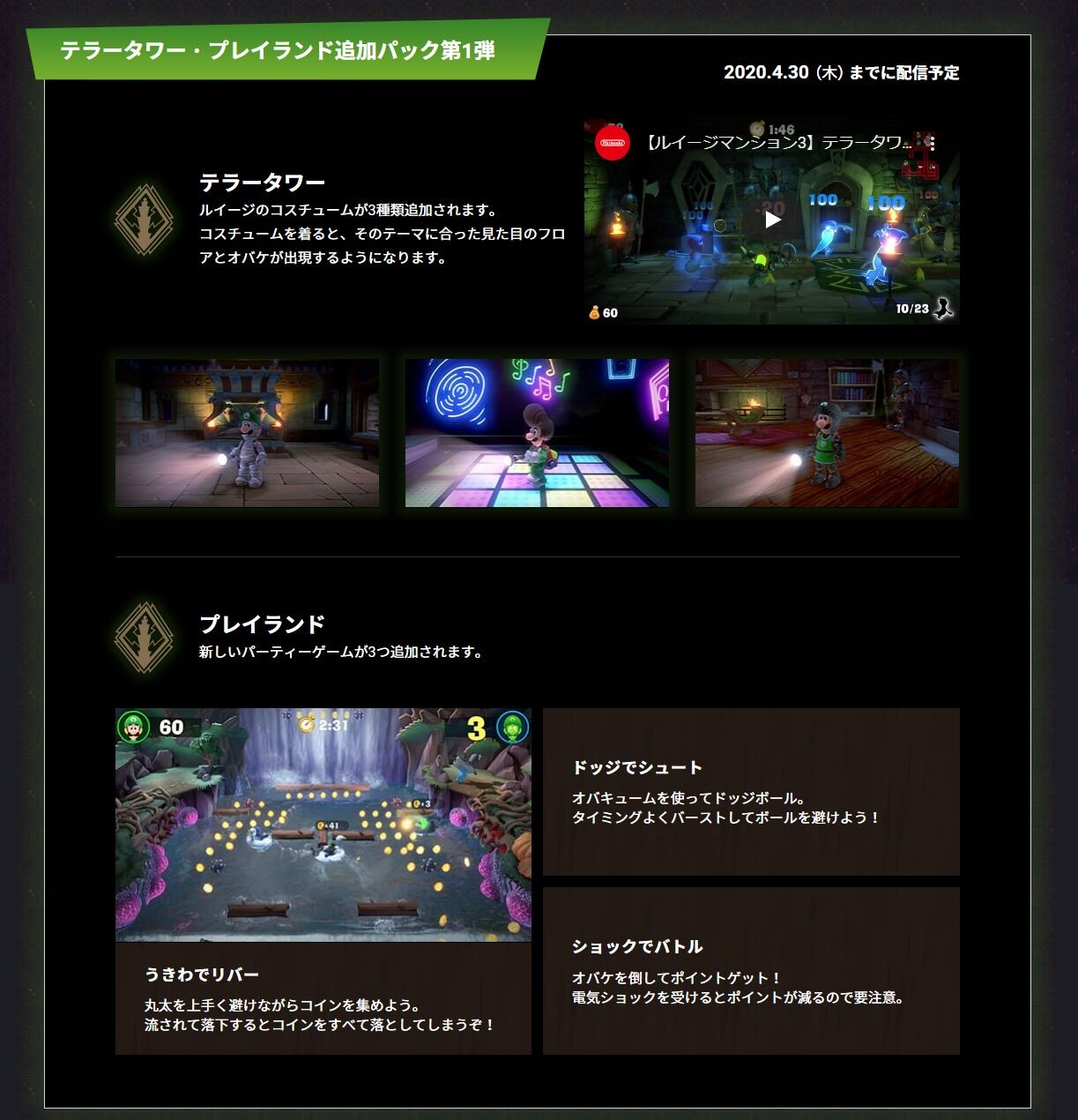ルイージマンション 3 有料dlc マルチプレイパック が本日より配信開始 年に2つの追加コンテンツを配信予定 ゲームを片手間に