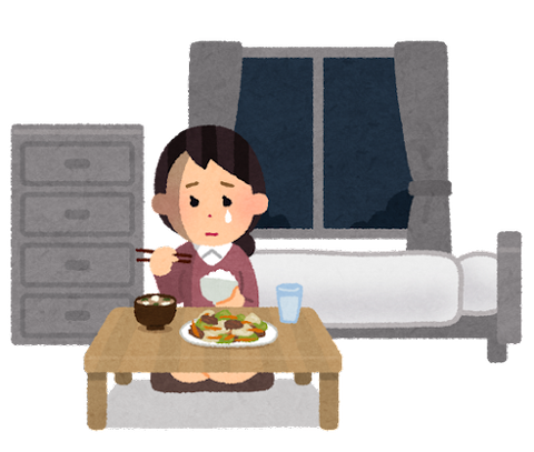 寂しい食事女