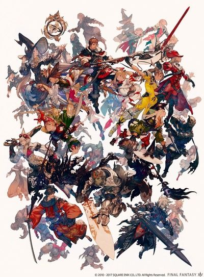 【FF14】吉田明彦氏が担当した「FFXIV コンプリートパック」のパッケージイラストが初公開、全15ジョブが描かれたイラストに