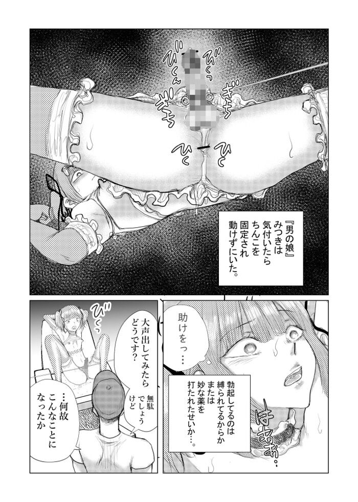 同人エロ漫画・男の娘喉奥鬼畜調教アナル尿道同時責め
