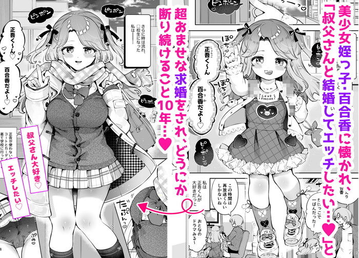 同人エロ漫画・求婚し続けてくる姪がエロ巨乳美少女JKに育ったので生ハメおねだりされるのトップ画像