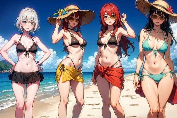 AI同人エロ画像・出会った女性は誰でもケツ穴を見せてくれるケツ穴ビーチ