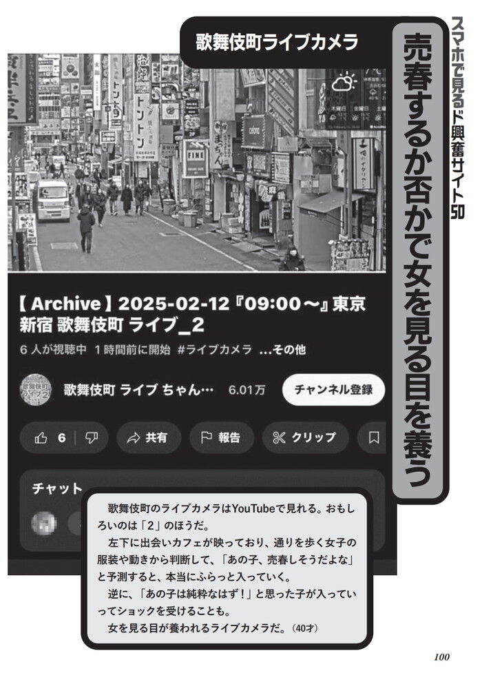 売春するか否かで女を見る目を養う歌舞伎町ライブカメラ
