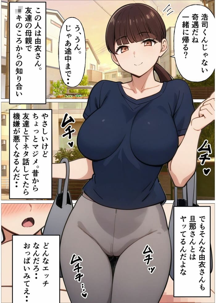 同人エロ漫画・息子がお母さんのセフレを突き止め寝取られ母子相姦