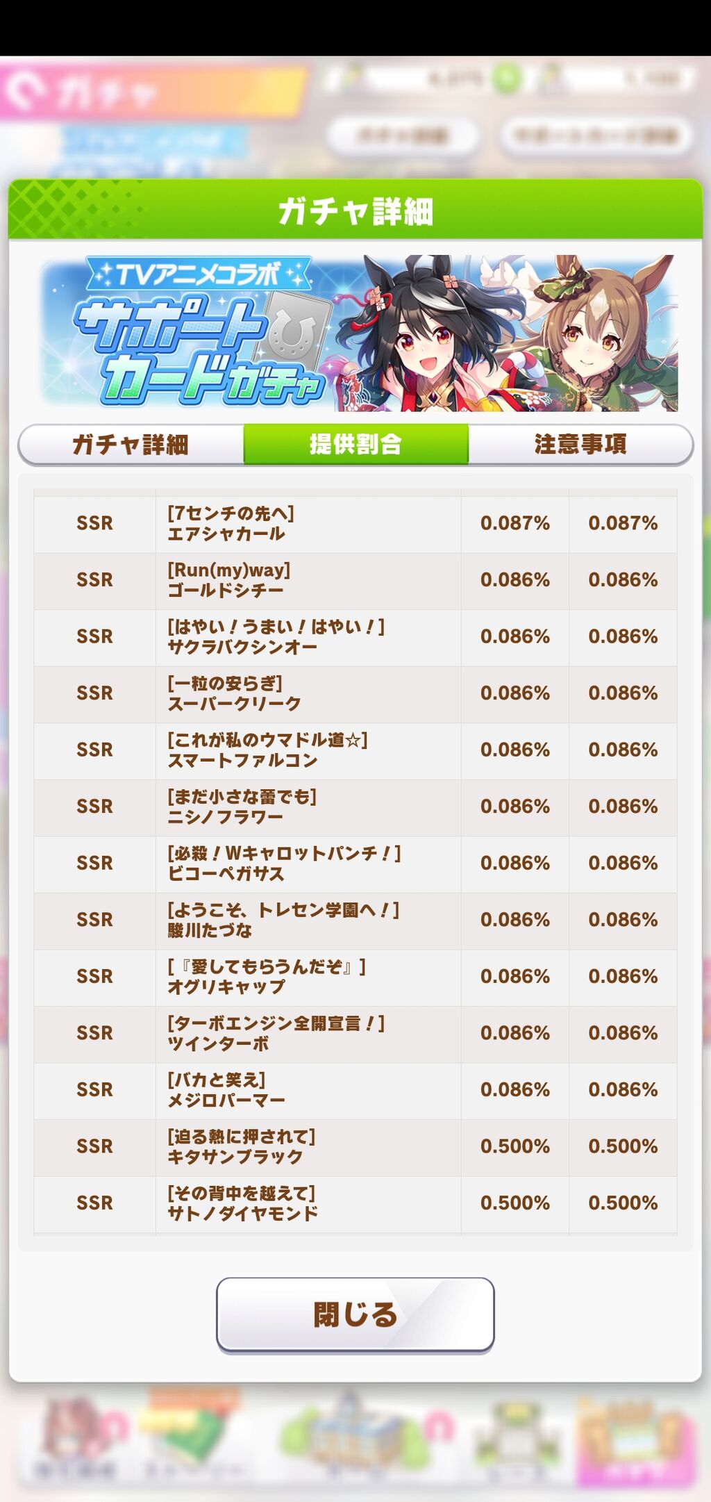 ウマ娘 ガチャ詳細で確立見てたらまさかのヤツが優遇されてた どういう事だよ ウマ娘攻略まとめステイヤー