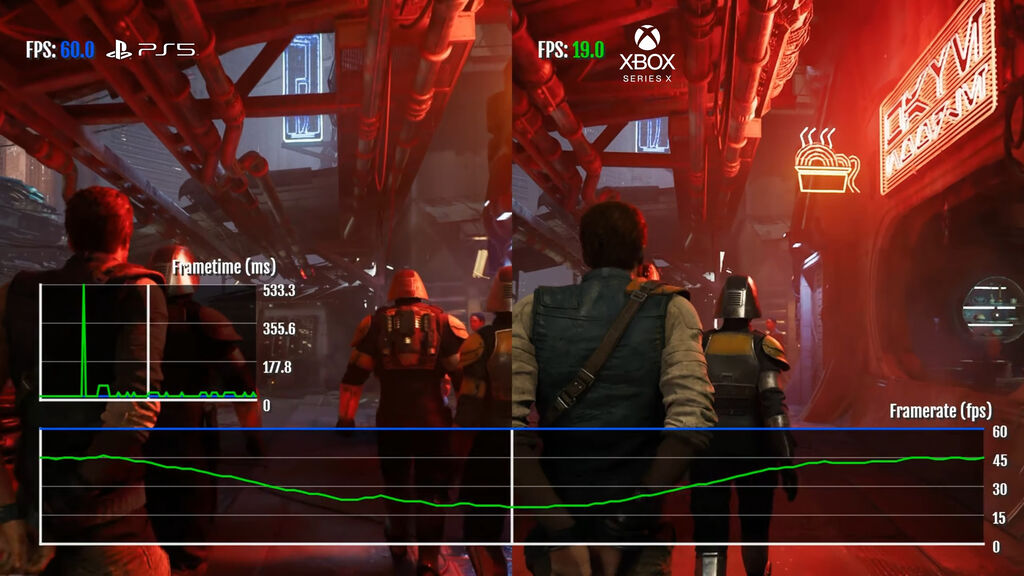 スターウォーズジェダイ新作、XSX版がPS5に完全敗北!30fpsを切ってしまう スターウォーズジェダイ新作、XSX版がPS5に完全敗北!30fpsを切ってしまう