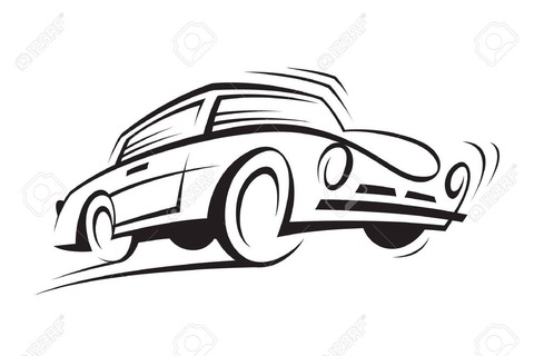 16627586-車の抽象的な白黒イラスト