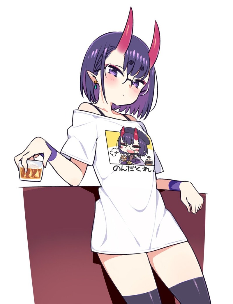 Chanxcoさんの のんだくれｔシャツを着こなす酒呑童子 ゴージャスｔシャツを着るマシュ Fate Grand Order Blog