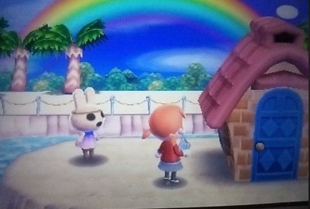 どうぶつの森 ハッピーホームデザイナー きれいな虹とちょっとこわい